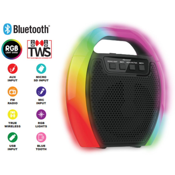 6.5" Portable Bluetooth Speaker with RGB Handle, FM Radio and TWS product image