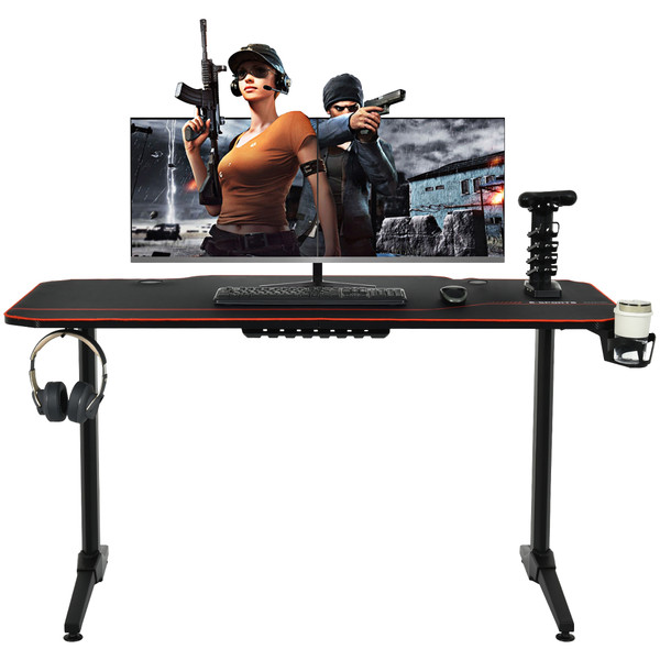 55-Inch Gaming T-Shaped Computer Desk with Full Desk Mouse Pad product image