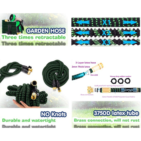 Expandable Garden Hose with 10-Function Nozzle product image
