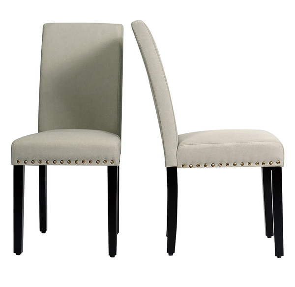 Fabric Upholstered Nailhead Trim Dining Chairs (Set of 2) product image