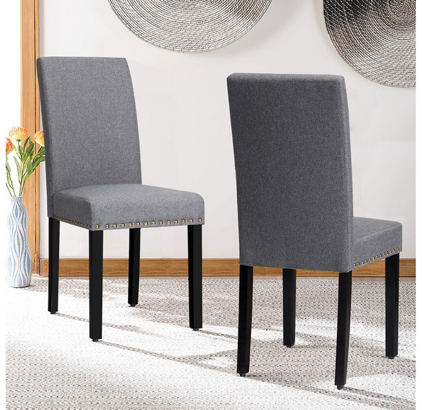 Fabric Dining Chairs with Nailhead Trim (Set of 4) product image