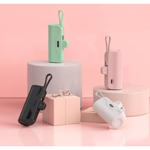 2-in-1 Keychain 5,000mAh Power Bank with Dual Charging Cord product image