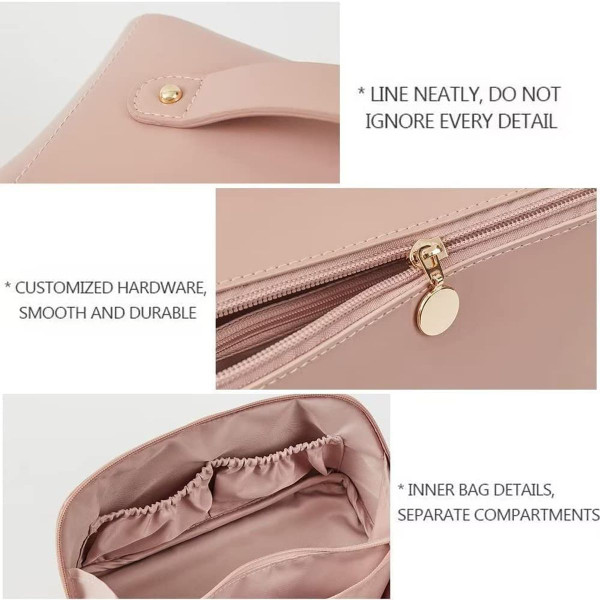 Large Capacity Travel Cosmetic Case with Handle and Divider product image