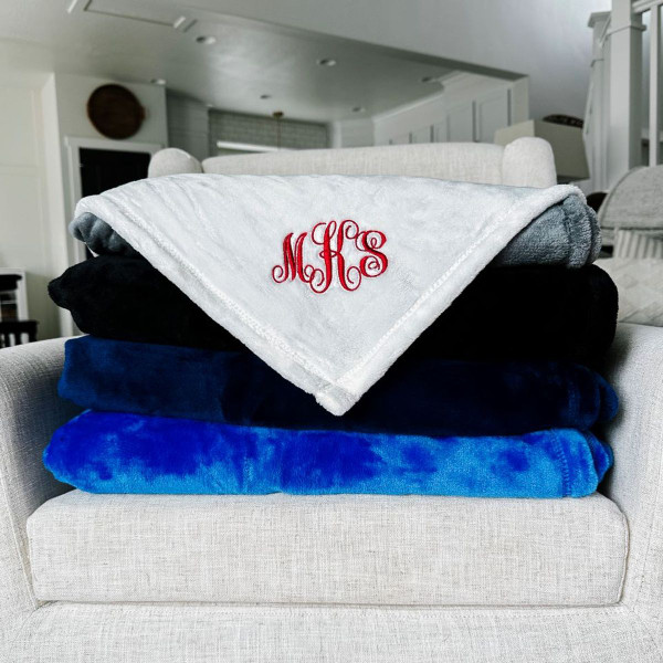 Personalized Embroidered Minky Touch Blankets product image