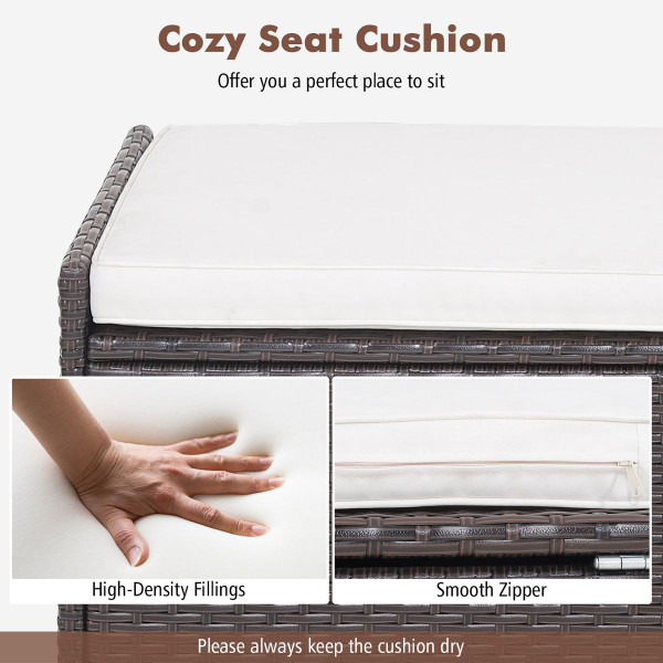 3-in-1 Wicker Storage Deck Box with Cushion product image