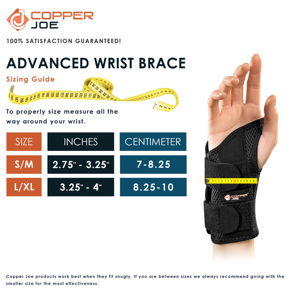 Copper Joe® Copper-Infused Ultimate Fitted Wrist Brace (Left or Right Hand) product image