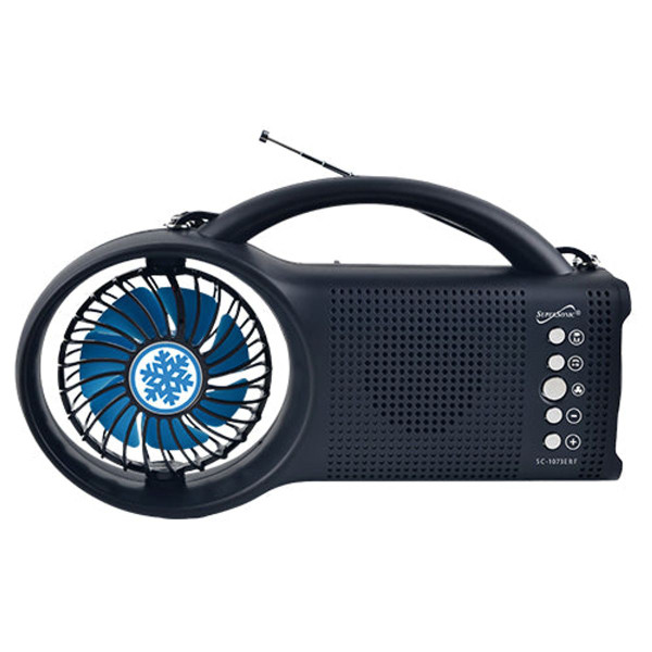 SuperSonic® Solar Power Bluetooth Speaker with FM Radio, LED Flashlight & Fan product image