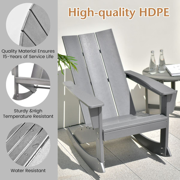 Adirondack Rocking Chair with Curved Back for Balcony product image