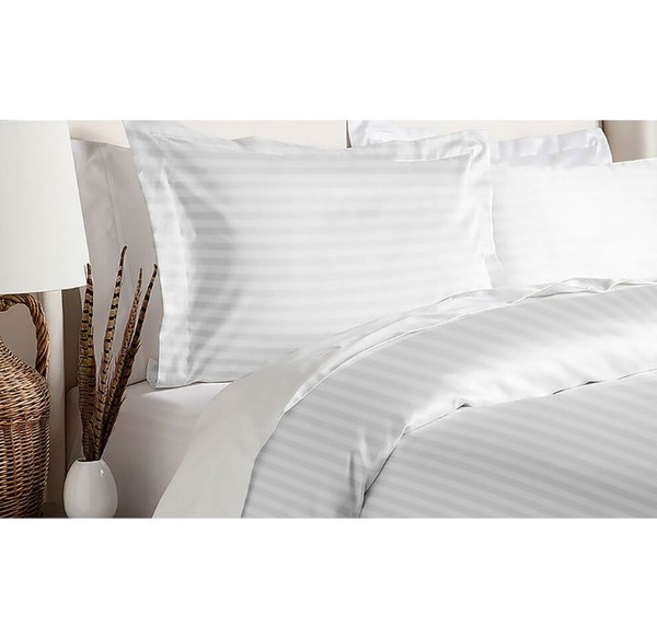 Damask Stripe 230 TC 3-Piece Duvet Cover Set product image