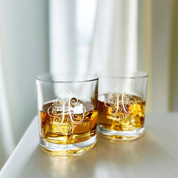 Personalized Monogram Whiskey Glasses (Set of 2) product image