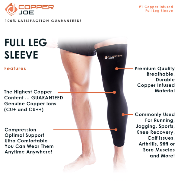 Copper Joe® Copper Infused Full Leg Compression Sleeve product image