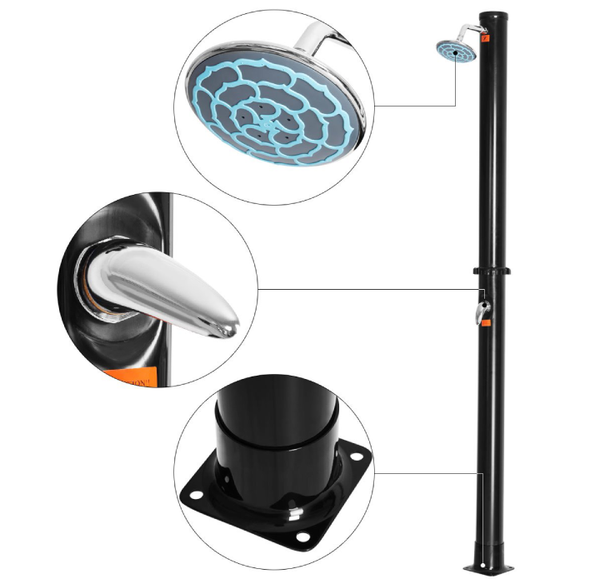 7.2-Foot Solar Heated Outdoor Shower with 5.5 Gallon Water Reservoir product image