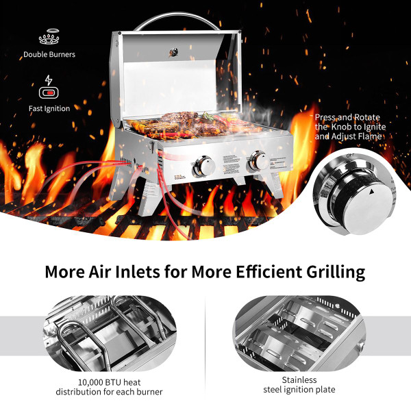 Stainless Steel Portable Propane Grill product image