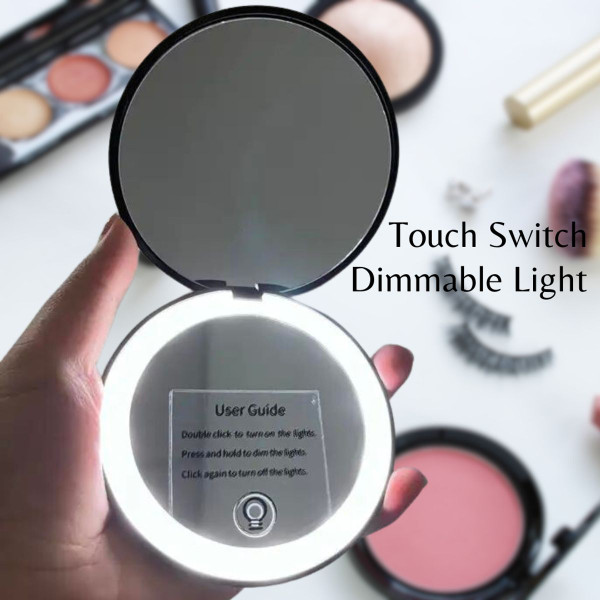 Rechargeable LED Compact Travel Mirror product image