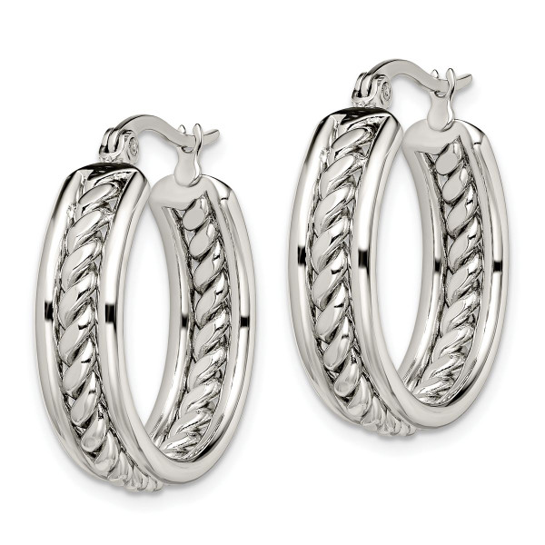 Stainless Steel Twisted Hoop Earrings product image