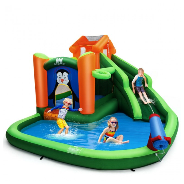 Inflatable Water Park Slide Bouncer with Splash Pool, Cannon, and Blower product image