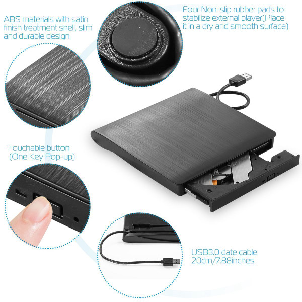 Slim External USB 3.0 CD/DVD Drive product image