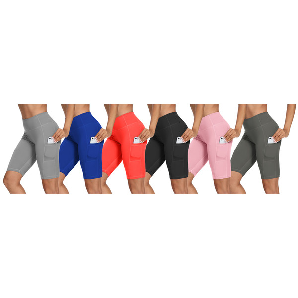 Women's Ultra-Soft High-Waist Stretchy Biker Shorts (5-Pack) product image