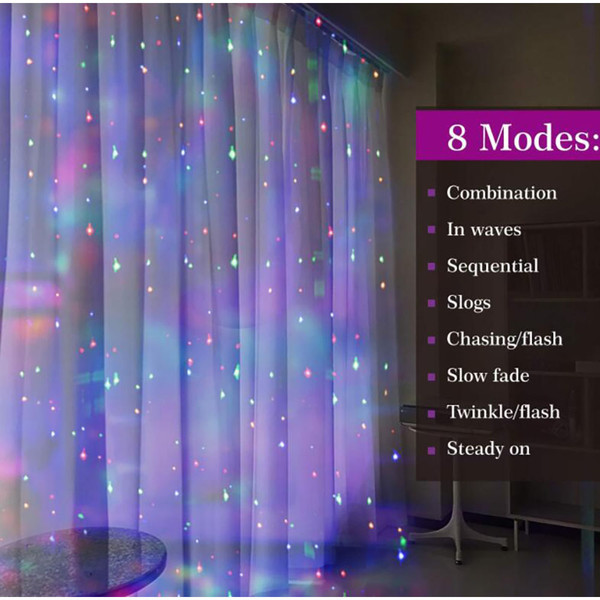 Indoor/Outdoor 300-LED 8-Mode String Lights with Remote product image