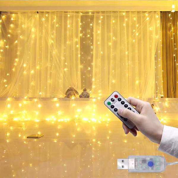 Indoor/Outdoor 300-LED 8-Mode String Lights with Remote product image