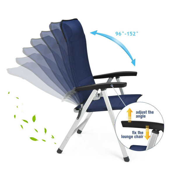 Patio Dining Chairs with Adjust Portable Headrest (Set of 2) product image