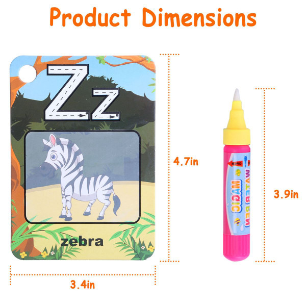 Early Education Magic Water Drawing Cards, A-Z Alphabet Learning Set product image