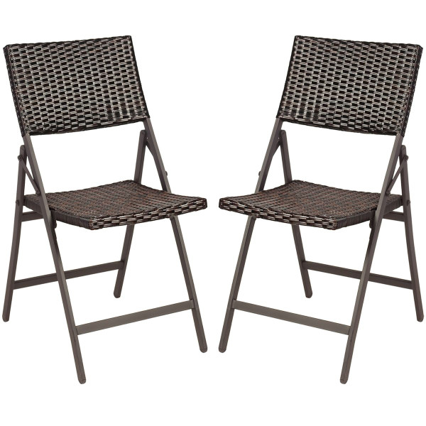 Folding Rattan Portable Dining Chairs (Set of 2) product image