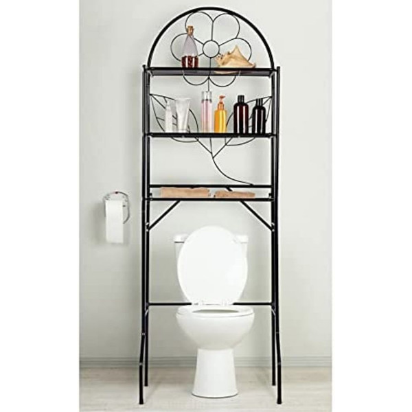 Metal 3-Tier Over The Toilet Storage Rack Bathroom Organizer Shelf Space  Saver