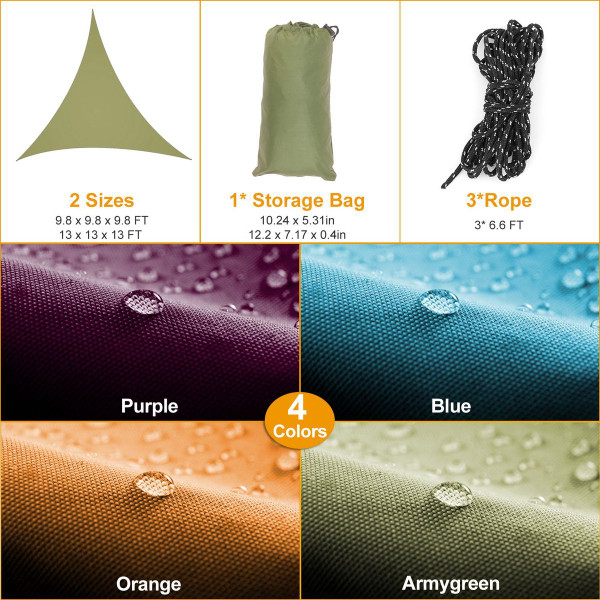 11- or 13-Foot Sun Shade Sail Canopy product image