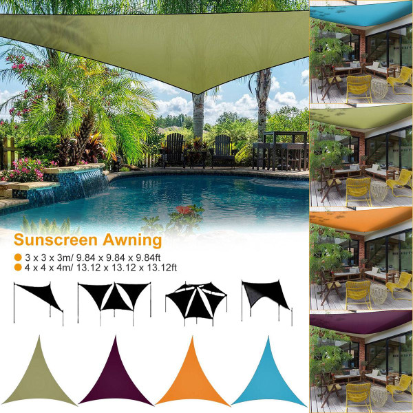11- or 13-Foot Sun Shade Sail Canopy - Pick Your Plum