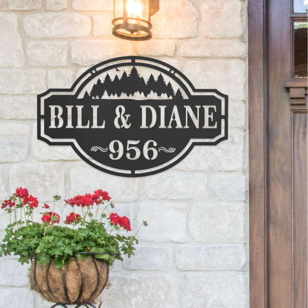 Personalized Family Name & House Number Sign product image