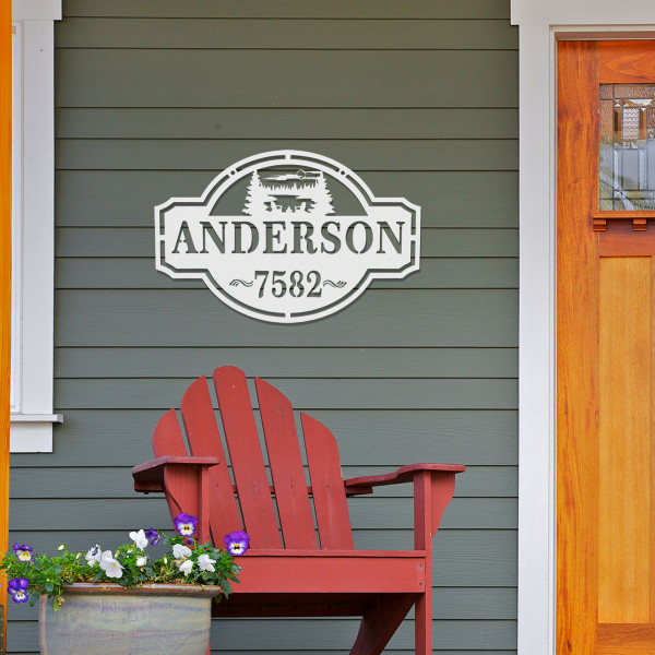 Personalized Family Name & House Number Sign product image