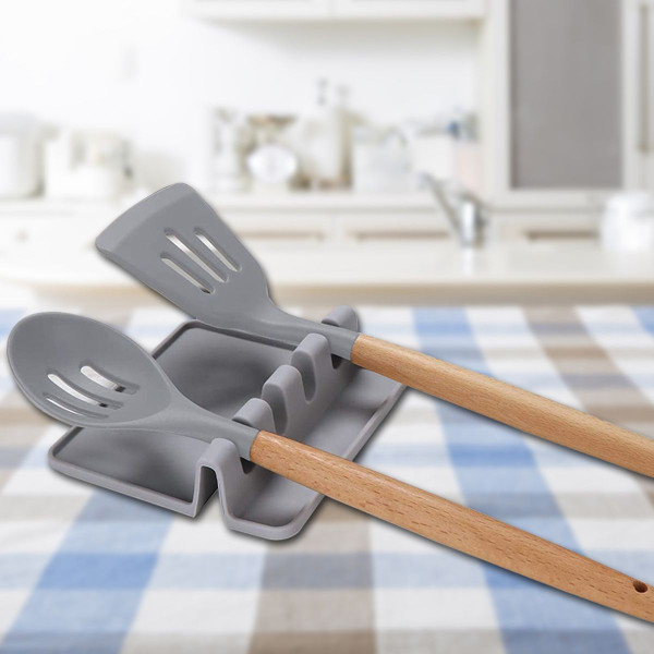 Heat-Resistant Silicone Utensil Rest with Drip Pad (2-Pack) product image
