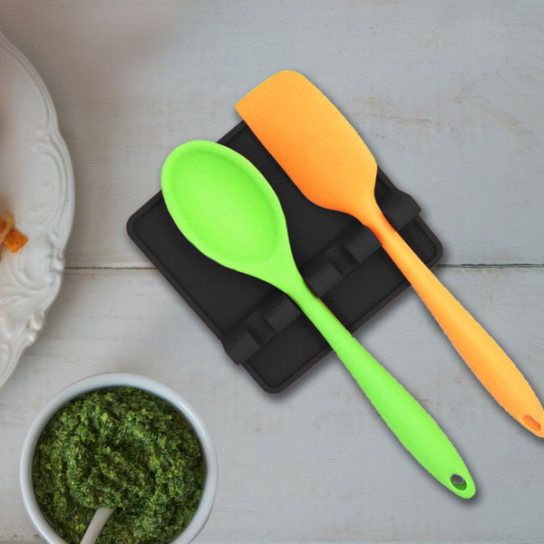 Heat-Resistant Silicone Utensil Rest with Drip Pad (2-Pack) product image