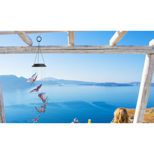 Solarek® Butterfly LED Solar Wind Chime, Color-Changing product image