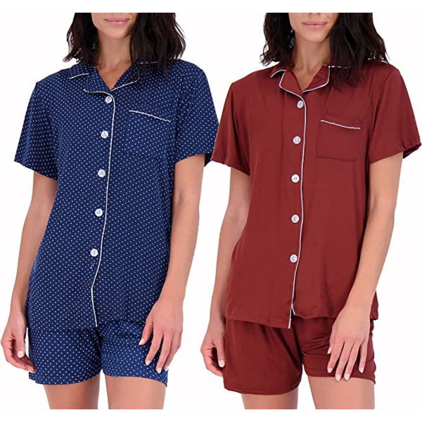 Women's Matching Shirt & Shorts Pajamas, Button-Down Style (2-Pack) product image