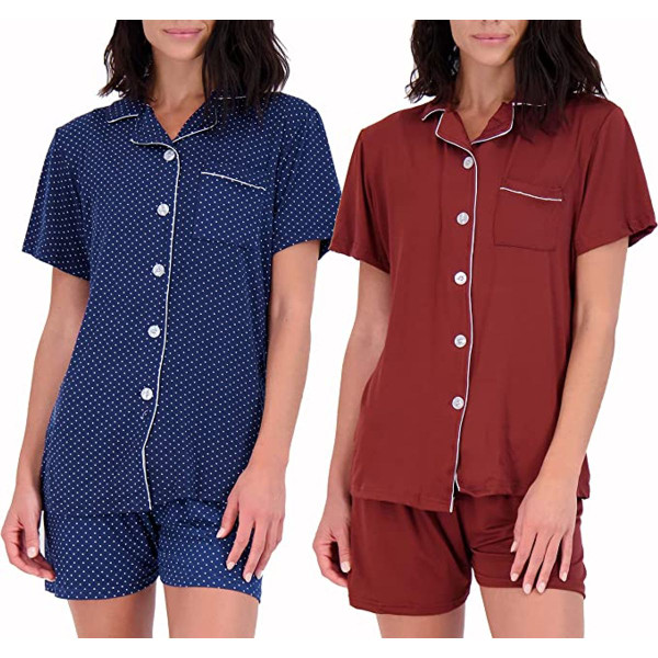 Women's Matching Shirt & Shorts Pajamas, Button-Down Style (2-Pack) product image