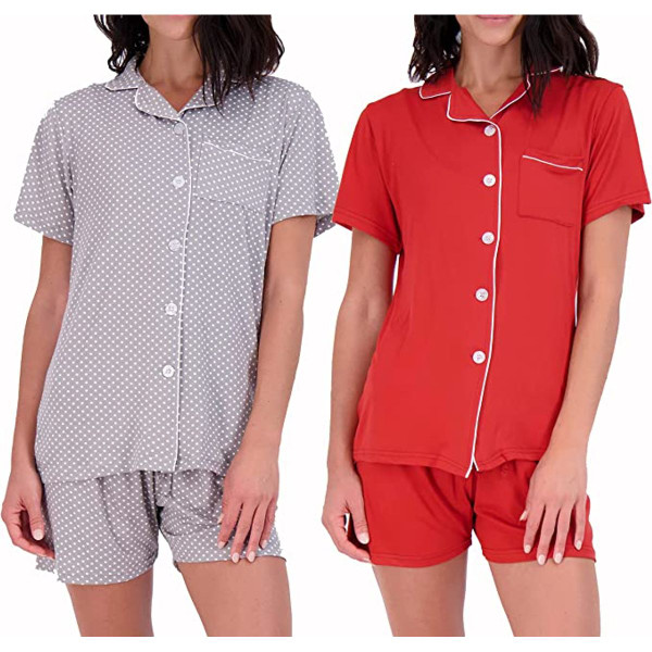 Women's Matching Shirt & Shorts Pajamas, Button-Down Style (2-Pack) product image