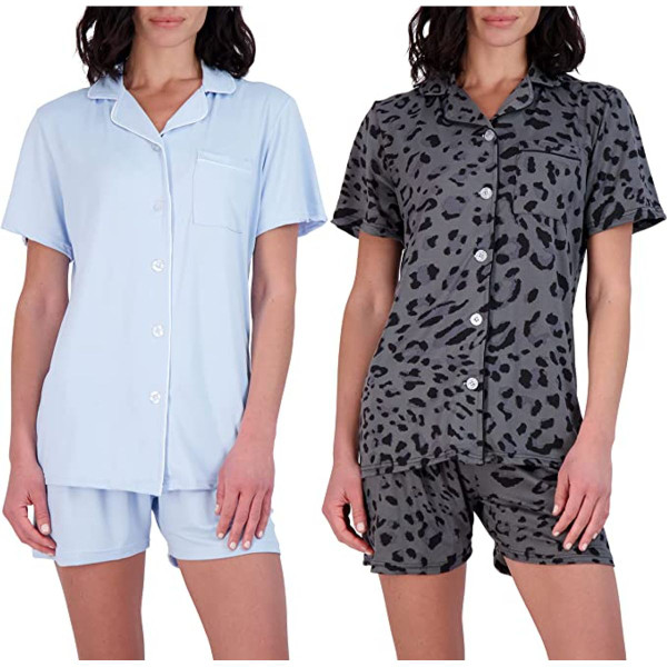 Women's Matching Shirt & Shorts Pajamas, Button-Down Style (2-Pack) product image