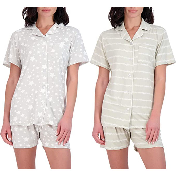 Women's Matching Shirt & Shorts Pajamas, Button-Down Style (2-Pack) product image