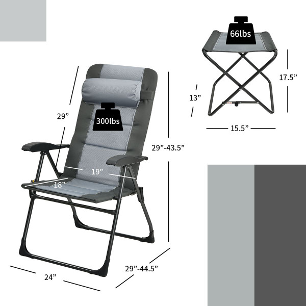 Adjustable Outdoor Reclining Chairs and Ottomans (4-Piece Set) product image