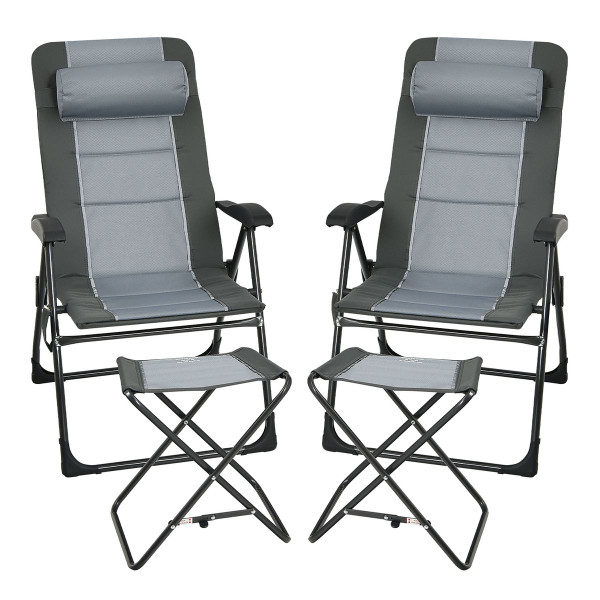Adjustable Outdoor Reclining Chairs and Ottomans (4-Piece Set) product image