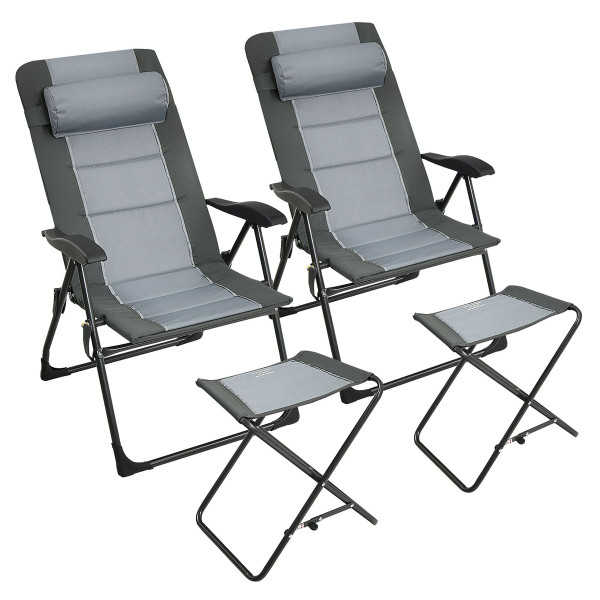 Adjustable Outdoor Reclining Chairs and Ottomans (4-Piece Set) product image