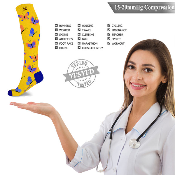 Knee-High Compression Socks, 15-20mmHg, Assorted (4-Pair) product image