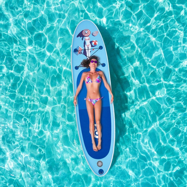 Inflatable 10' Sunbathing Stand-up Paddleboard Kit with Carry Backpack product image