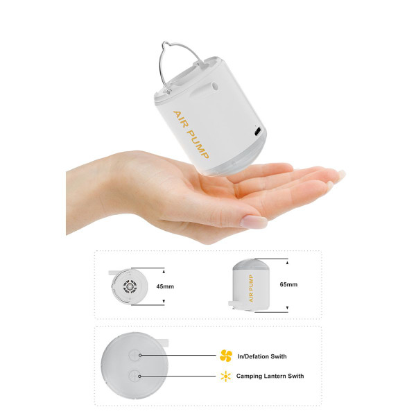 Travel Air Pump with LED Lantern product image