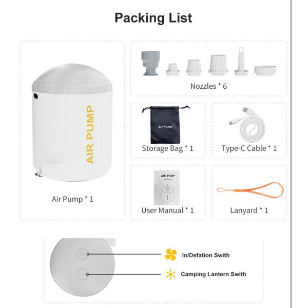 Travel Air Pump with LED Lantern product image