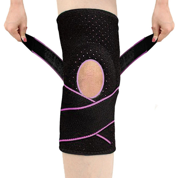 Copper-Infused Knee Compression Sleeve with Adjustable Straps product image