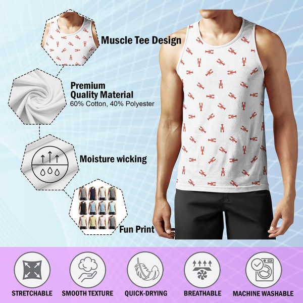 Men's Sleeveless Printed Muscle Tank Top (5-Pack) product image