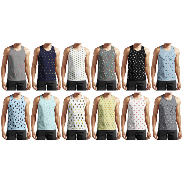 Men's Sleeveless Printed Muscle Tank Top (5-Pack) product image